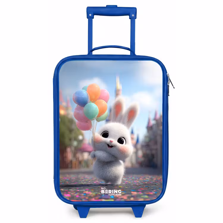 Children's suitcase - Blue - Rabbit - Balloons — 1