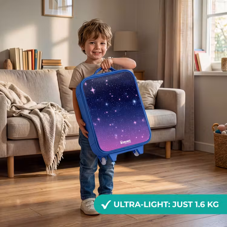 Children's suitcase - Blue - Stars - Galaxy - Blue - Pink — 3