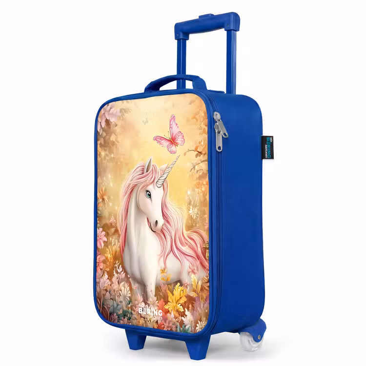 Children's suitcase - Blue - Unicorn - Butterfly - Pink - Mane — 5