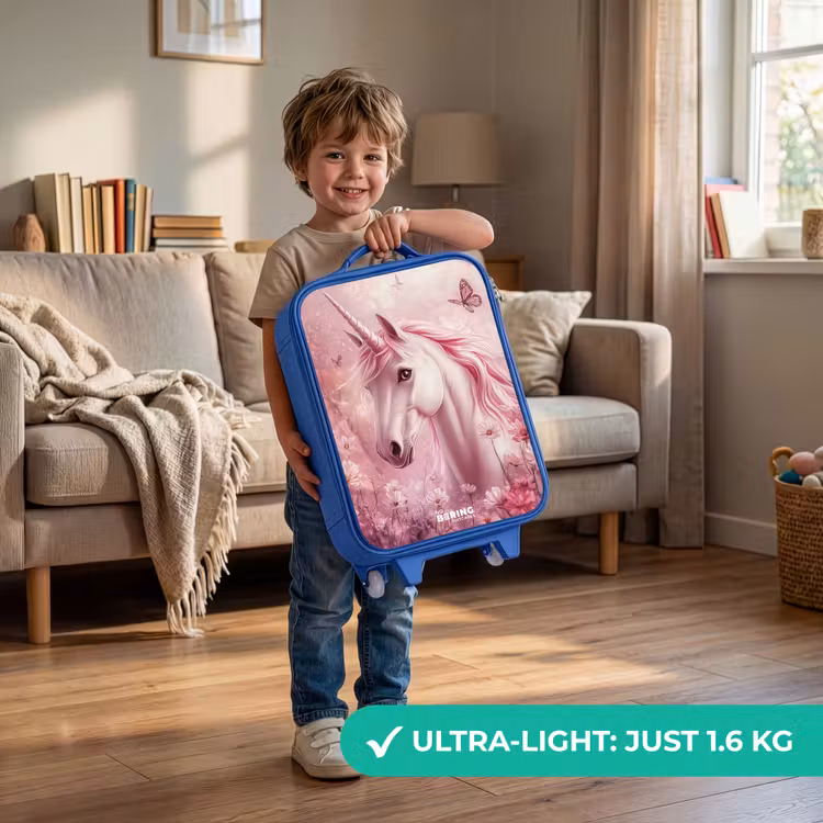 Children's suitcase - Blue - Unicorn - Pink - Butterflies - Flowers — 3