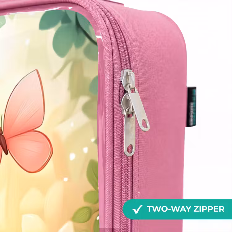 Children's suitcase - Pink - Cat - Butterfly - Flowers — 4