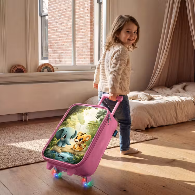 Children's suitcase - Pink - Elephant - Tiger - Forest - Jungle — 2