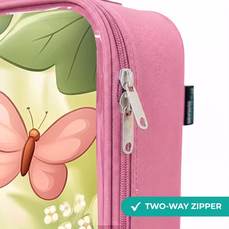 Children's suitcase - Pink - Horse - Flowers - Butterflies — 4