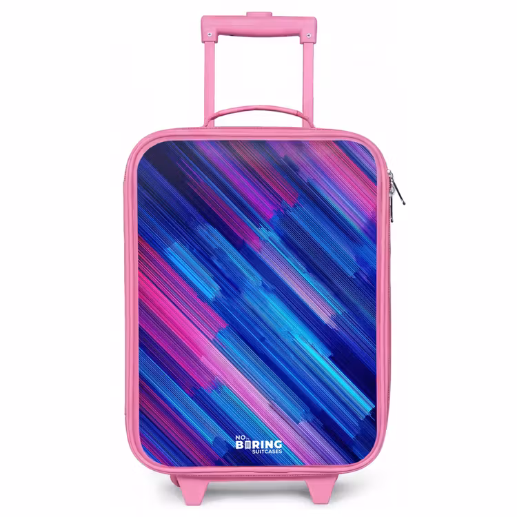 Children's suitcase - Pink - Neon - Stripes - Abstract - Blue - Pink — 1