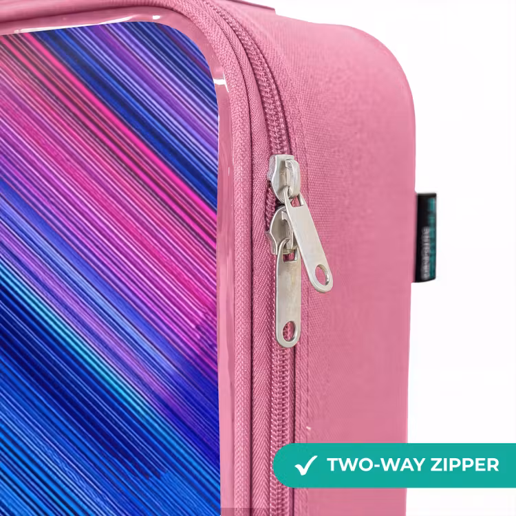 Children's suitcase - Pink - Neon - Stripes - Abstract - Blue - Pink — 4