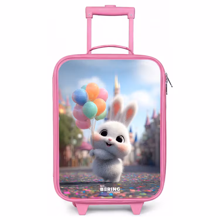 Children's suitcase - Pink - Rabbit - Balloons — 1