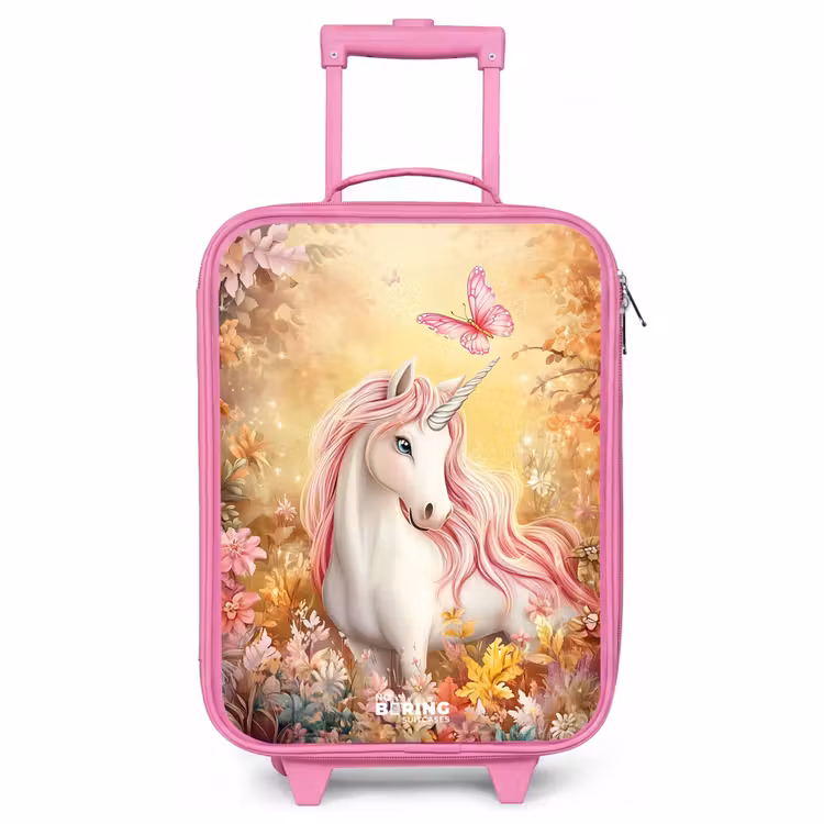 Children's suitcase - Pink - Unicorn - Butterfly - Pink - Mane — 1