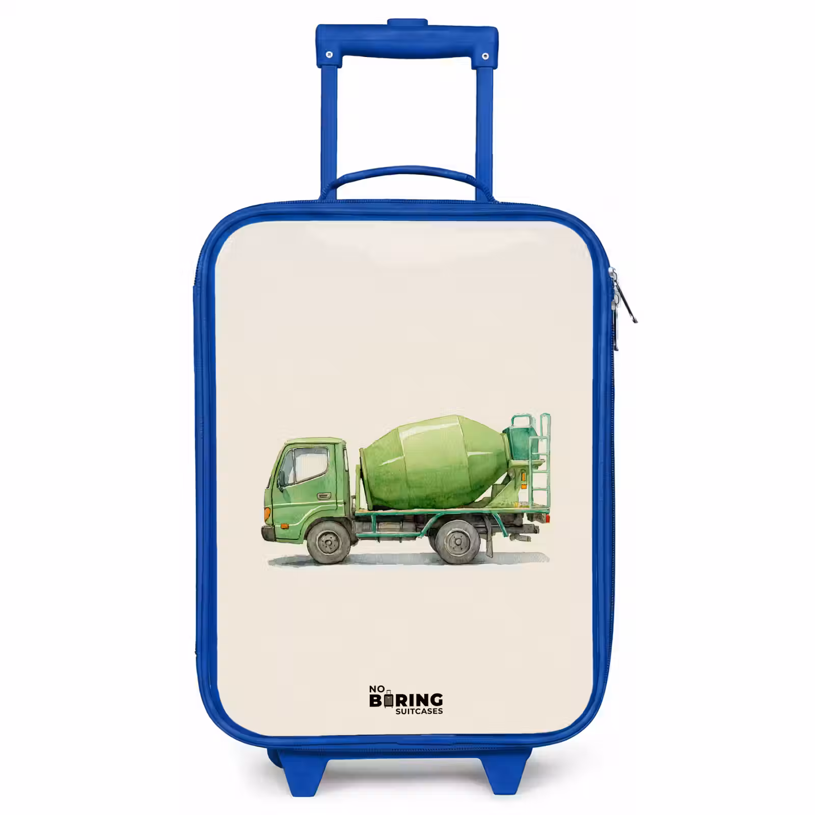 Children's suitcase - Blue - Concrete mixer - Signed - Green — 1