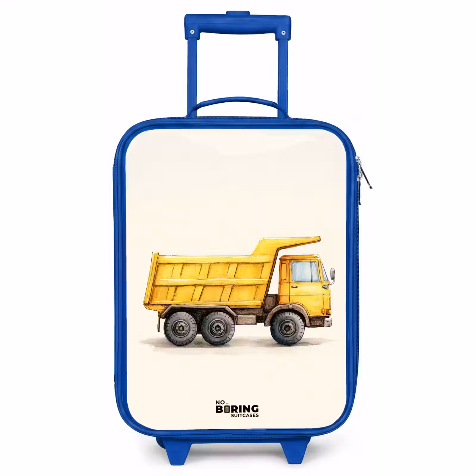 Children's suitcase - Blue - Dump truck - Signed - Yellow — 1