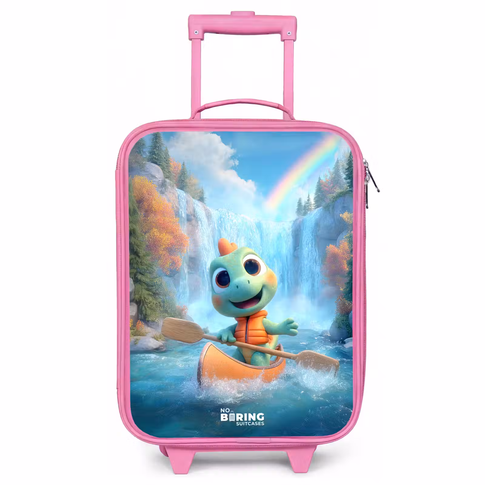 Children's suitcase - Pink - Dino - Nature - Waterfall — 1