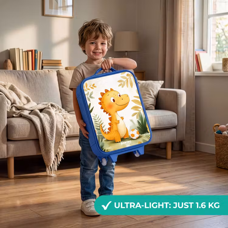 Children's suitcase - Blue - Dino - Football - Orange — 3