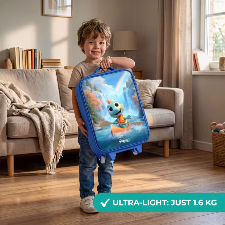 Children's suitcase - Blue - Dino - Nature - Waterfall — 3