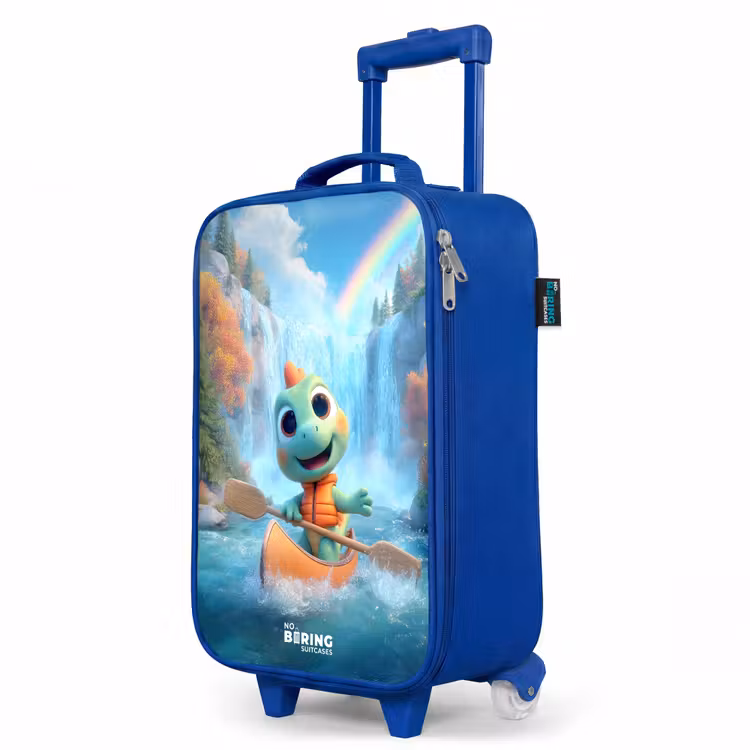 Children's suitcase - Blue - Dino - Nature - Waterfall — 5