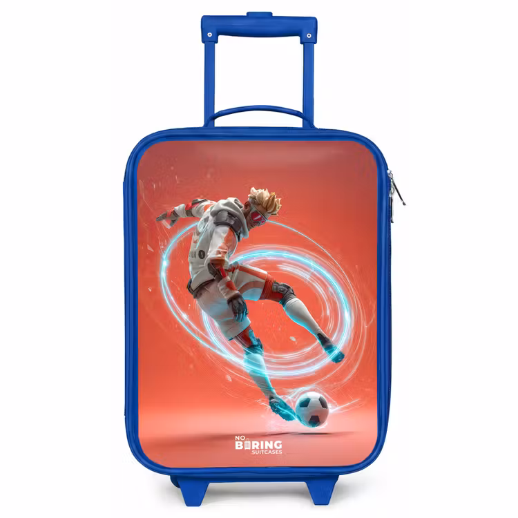 Children's suitcase - Blue - Soccer - Boy - Red - Light Circle — 1