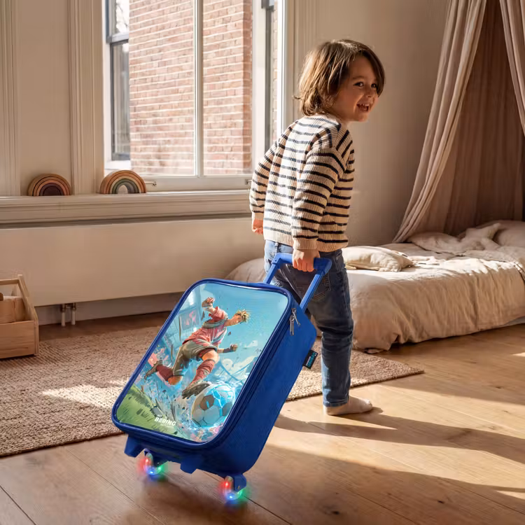 Children's suitcase - Blue - Soccer - Boy - Stadium - Electric — 2