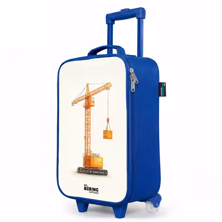 Children's suitcase - Blue - Tower Crane - Signed - Orange — 5