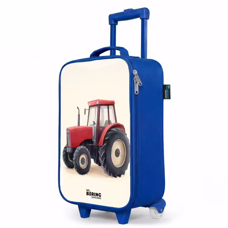 Children's suitcase - Blue - Tractor - Signed - Red — 5