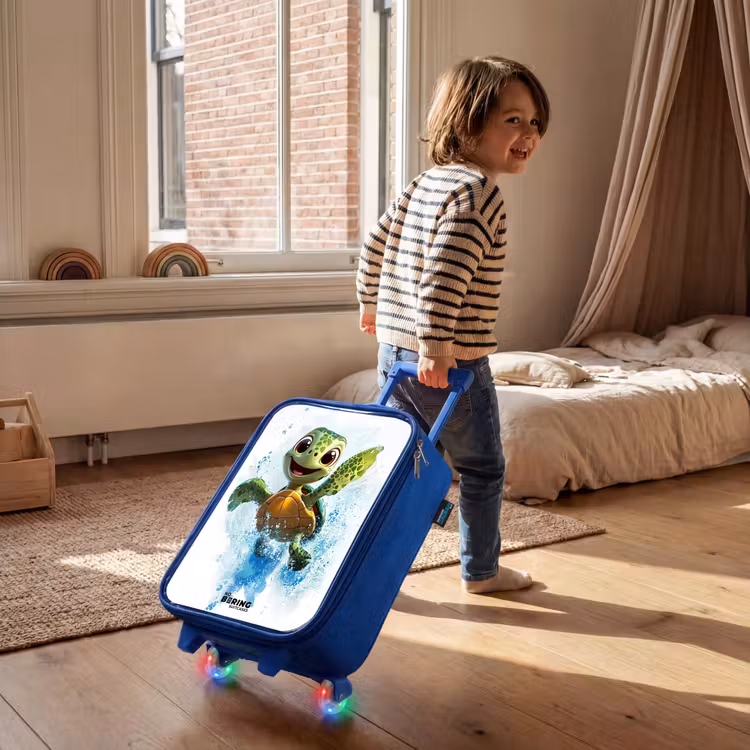 Children's suitcase - Blue - Turtle - Water - Green — 2