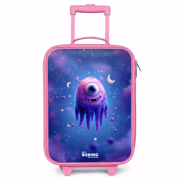 Children's suitcase - Pink - Merry purple eye in space — 1