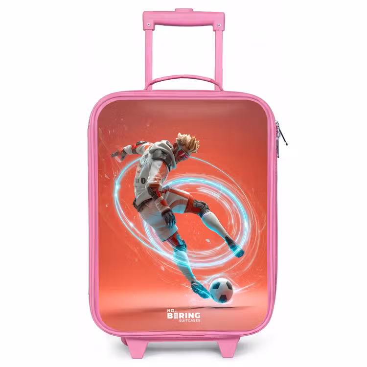 Children's suitcase - Pink - Soccer - Boy - Red - Light Circle — 1