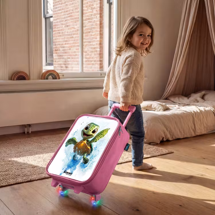 Children's suitcase - Pink - Turtle - Water - Green — 2
