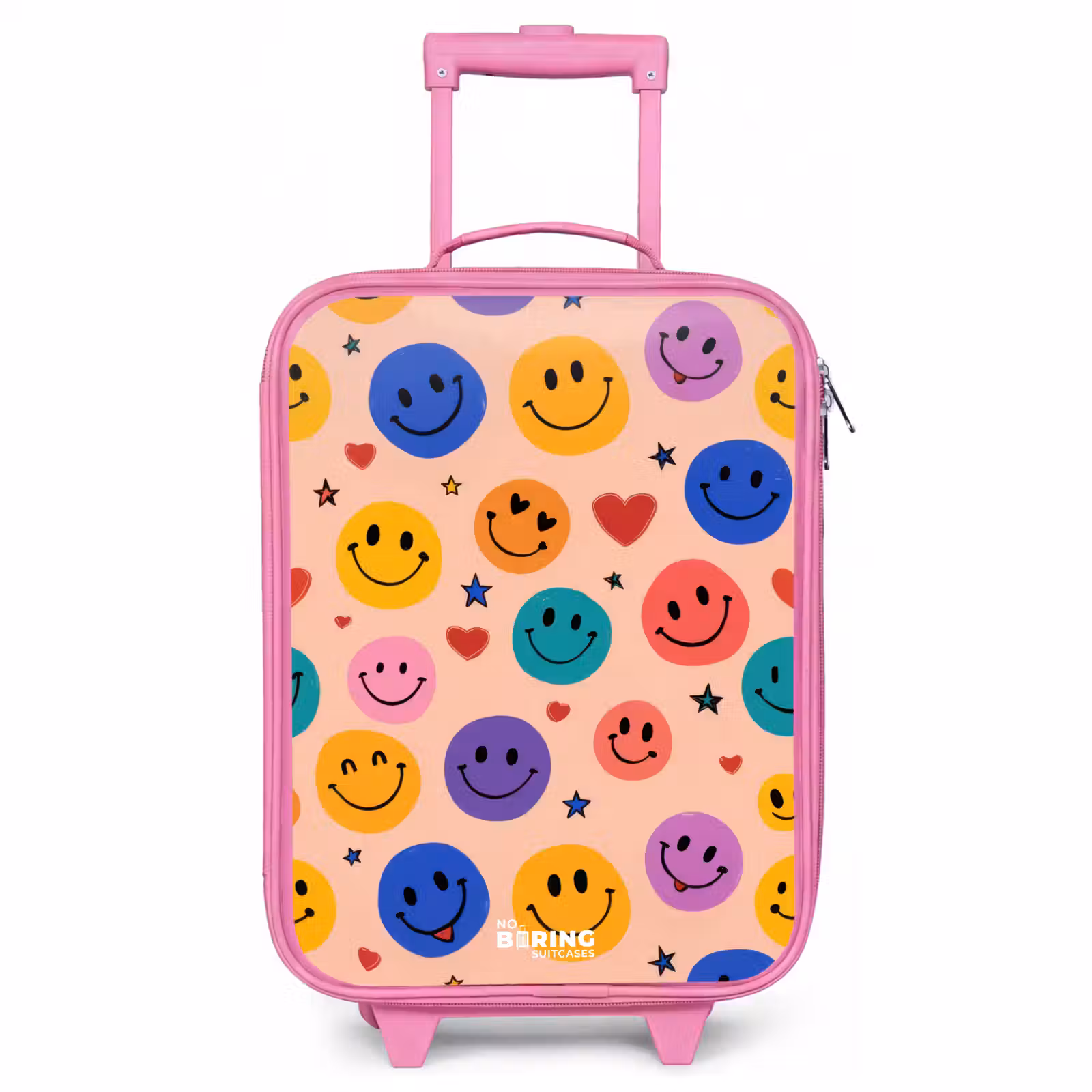 Children's suitcase - Pink - Cheerful Smiley Pattern — 1