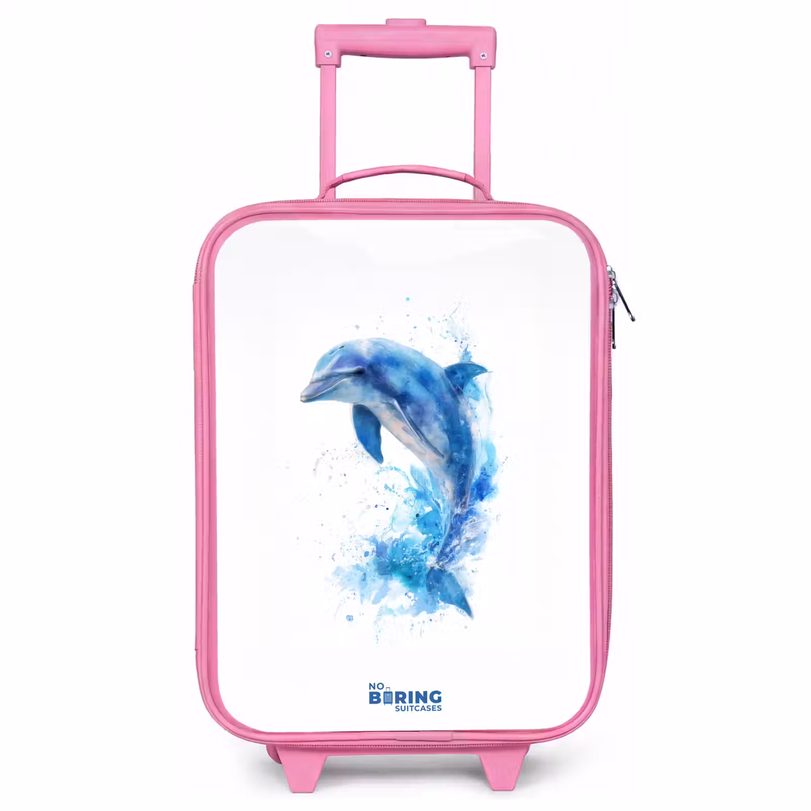 Children's suitcase - Pink - Jumping blue dolphin — 1
