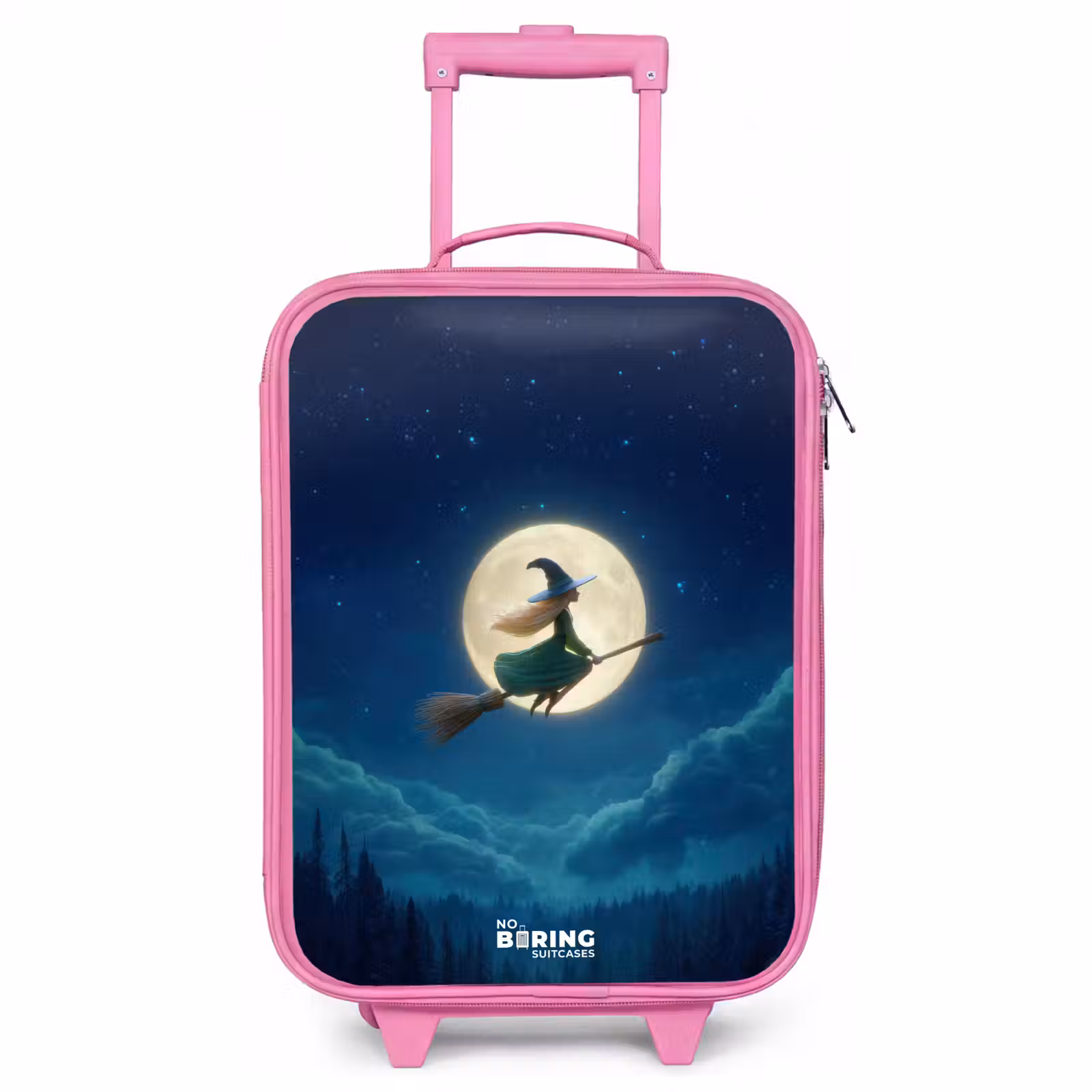 Children's suitcase - Pink - Night Flight Over the Forest — 1