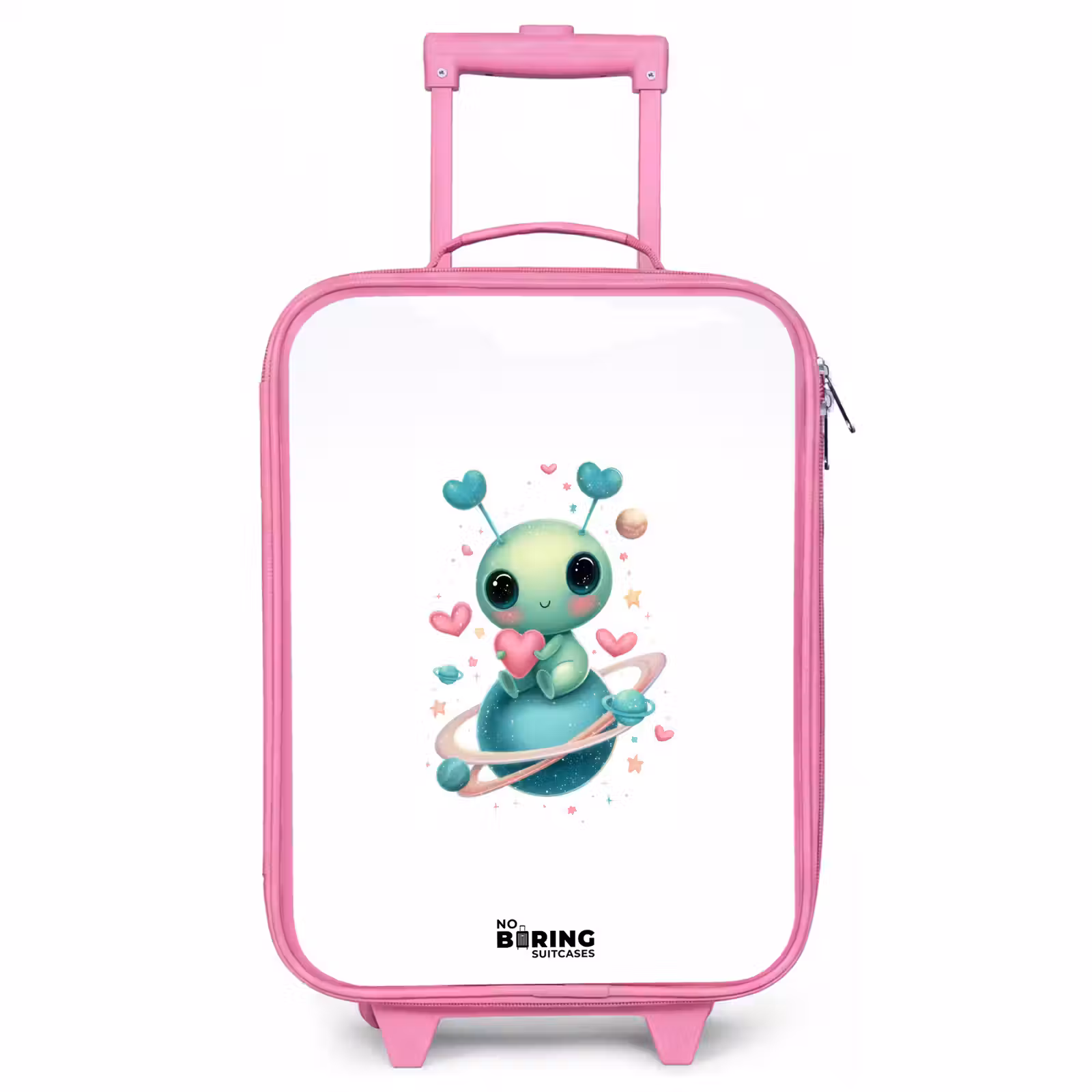 Children's suitcase - Pink - Sweet alien creature with heart — 1