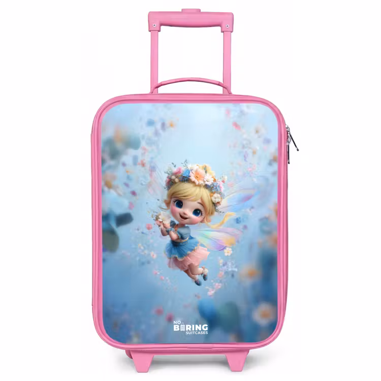 Children's suitcase - Pink - Butterfly Fairy in Flower Air — 1