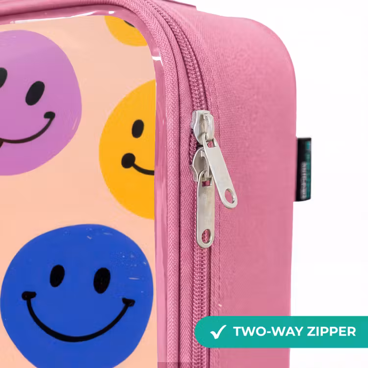 Children's suitcase - Pink - Cheerful Smiley Pattern — 4