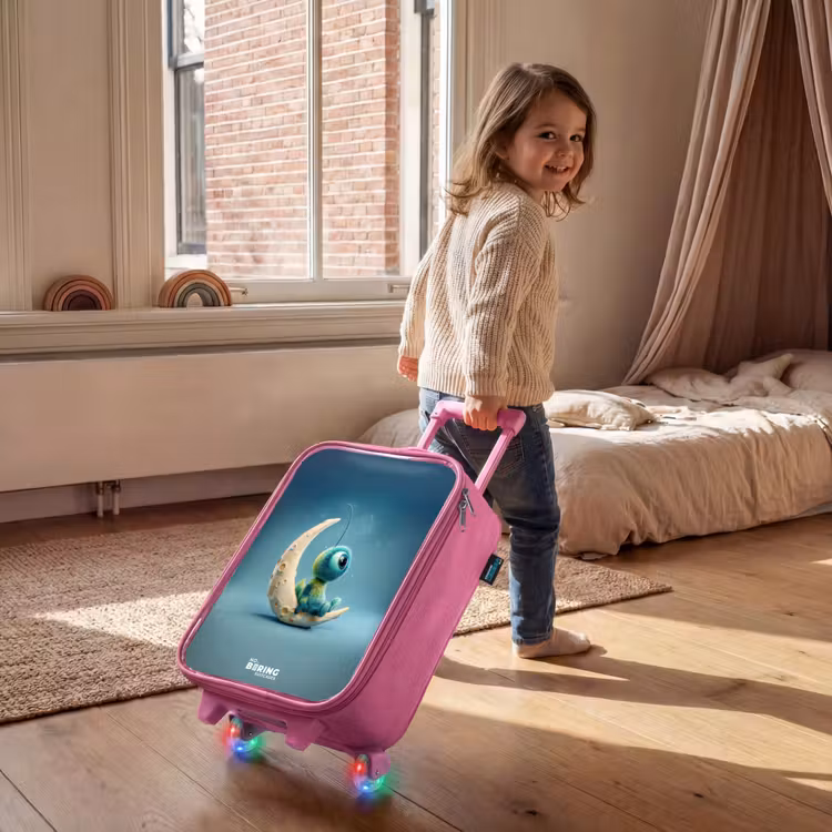Children's suitcase - Pink - Dreamy Creature on the Moon — 2