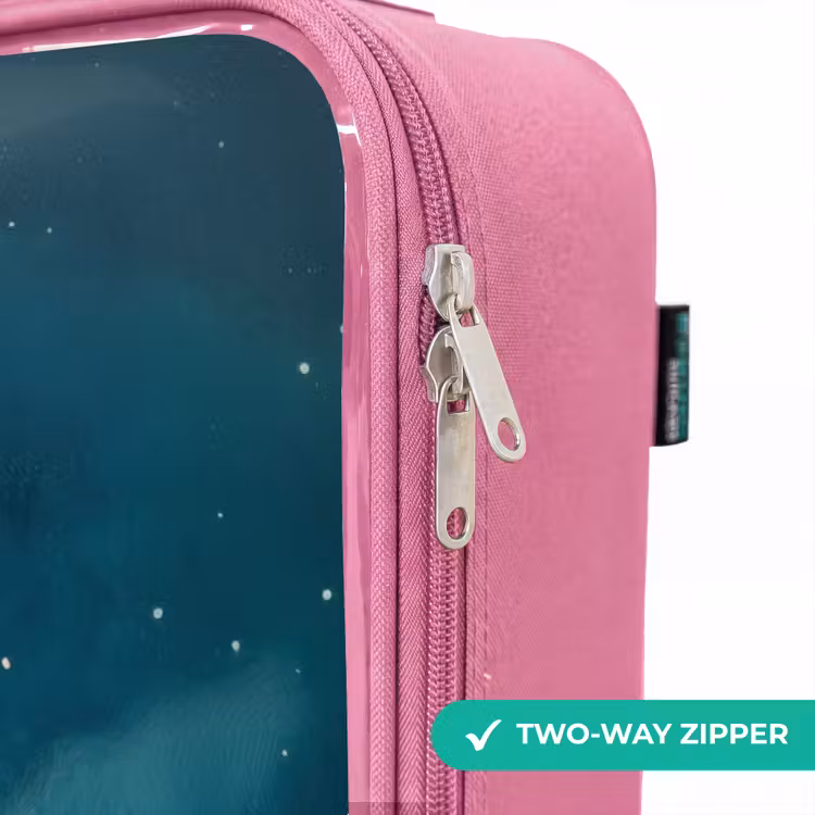 Children's suitcase - Pink - Green monster on crescent moon — 4