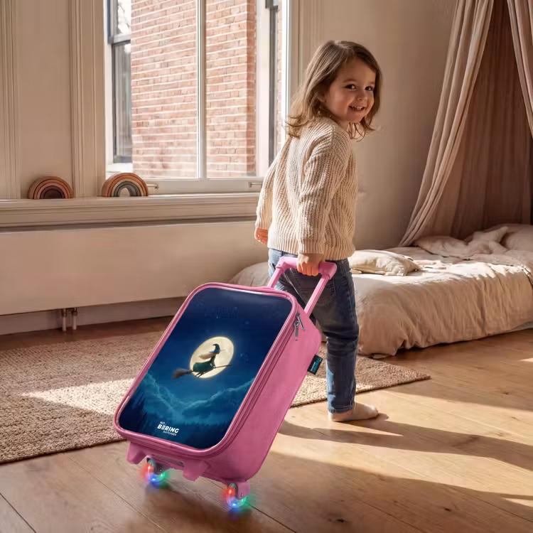 Children's suitcase - Pink - Night Flight Over the Forest — 2