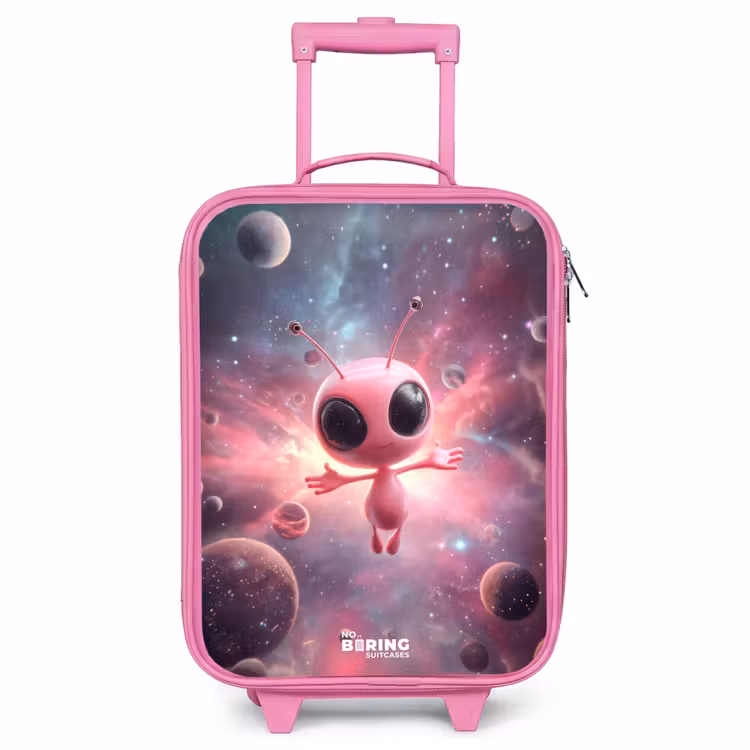 Children's suitcase - Pink - Pink Alien in Star Nebula — 1