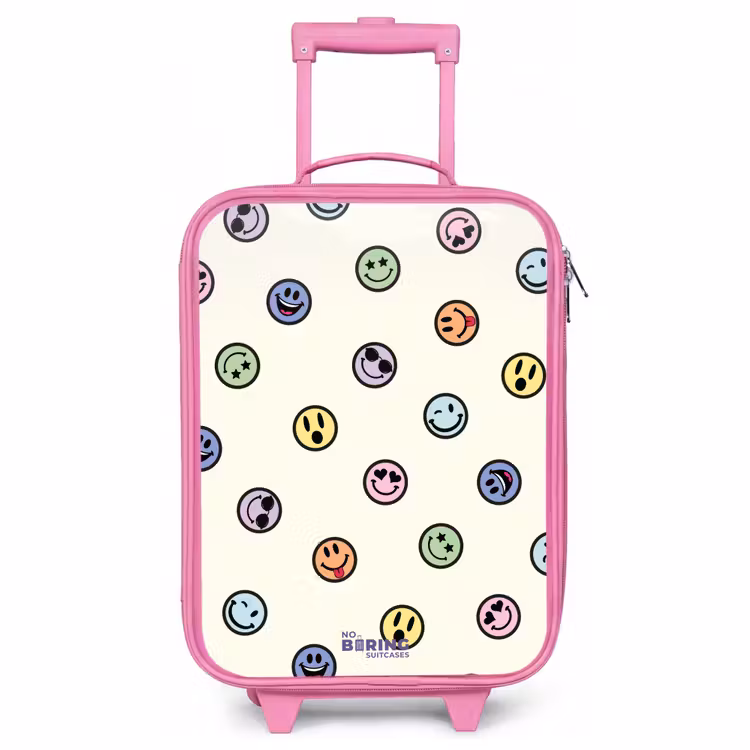 Children's suitcase - Pink - Playful smiley mix — 1