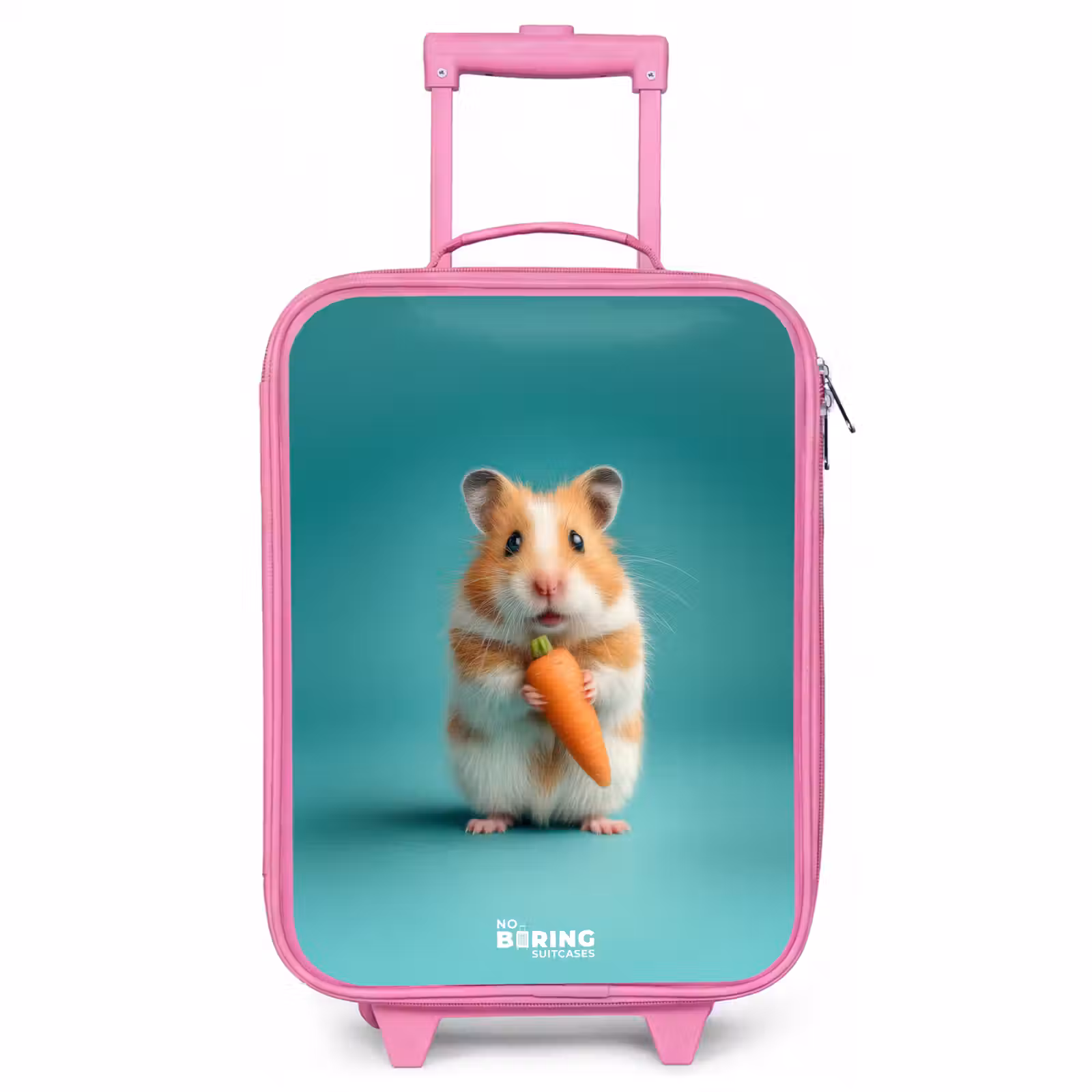 Children's suitcase - Pink - Hamster - Carrot - Animal — 1