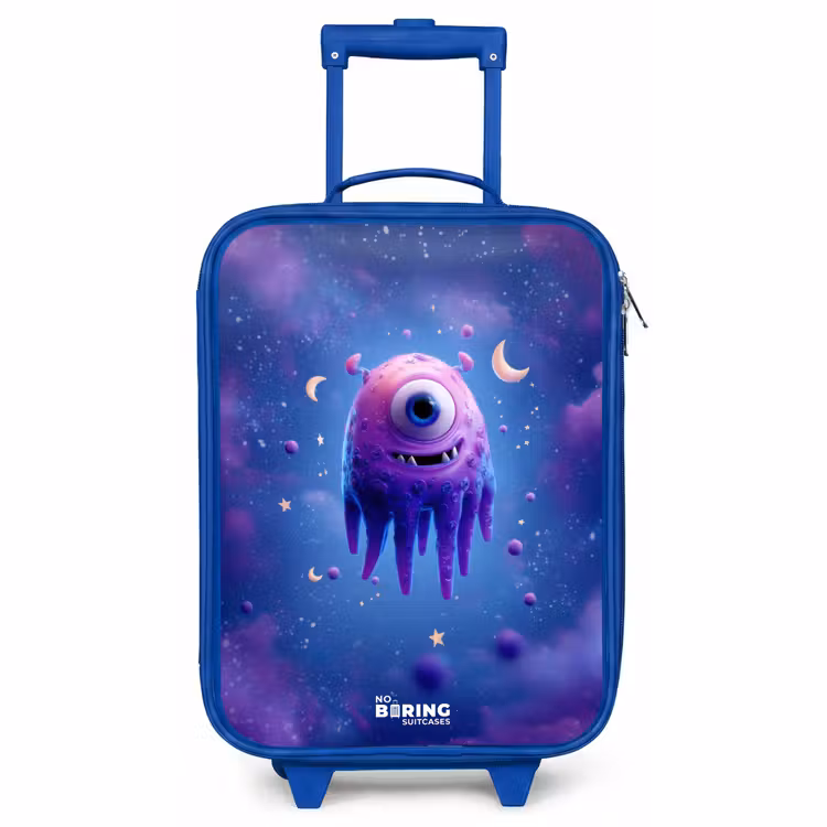 Children's suitcase - Blue - Merry purple eye in space — 1