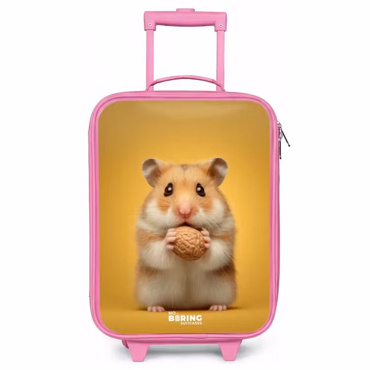 Children's suitcase - Pink - Hamster - Walnut - Animal — 1