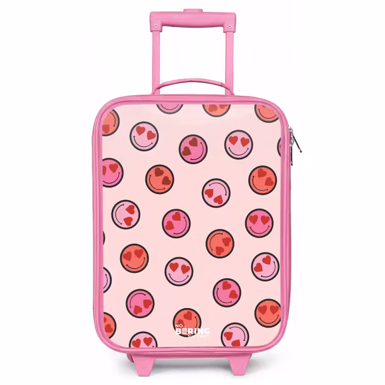 Children's suitcase - Pink - Heart - Smiley - Pattern — 1