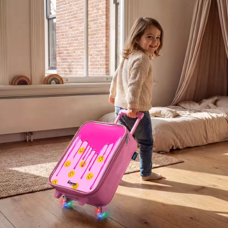 Children's suitcase - Pink - Paint - Smiley face - Pink — 2
