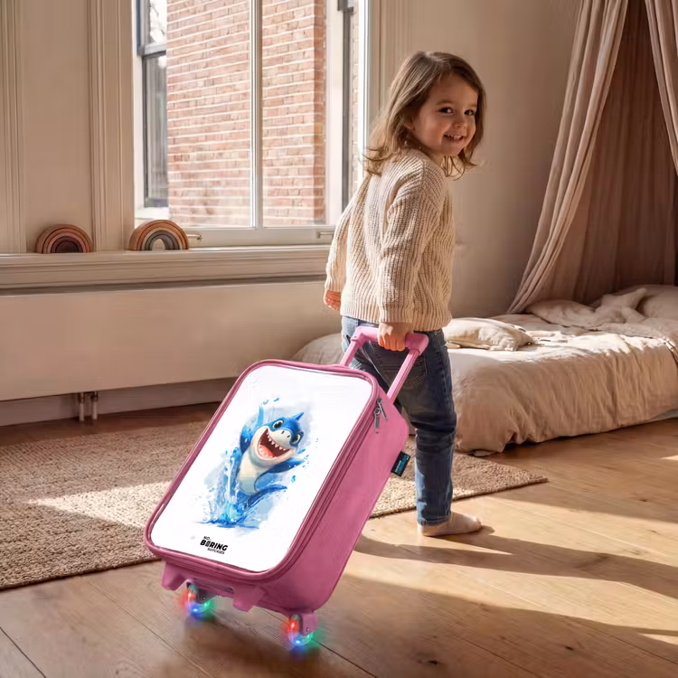 Children's suitcase - Pink - Shark - Teeth - Water — 2
