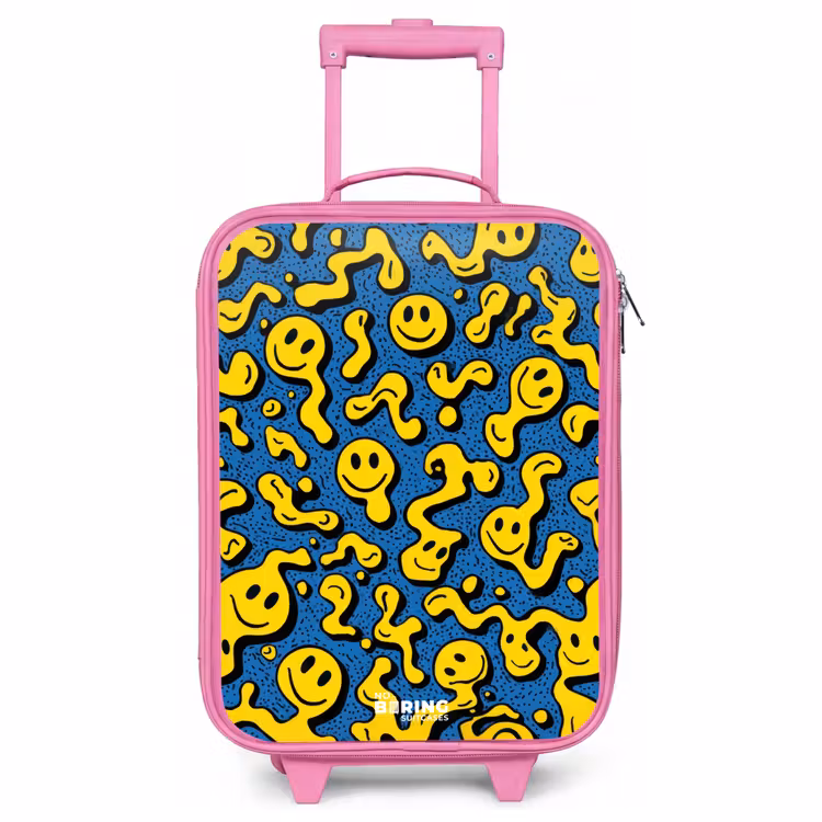 Children's suitcase - Pink - Smiley - Blue - Yellow — 1