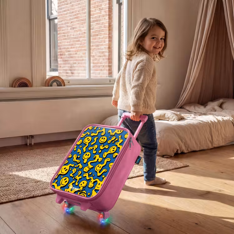 Children's suitcase - Pink - Smiley - Blue - Yellow — 2