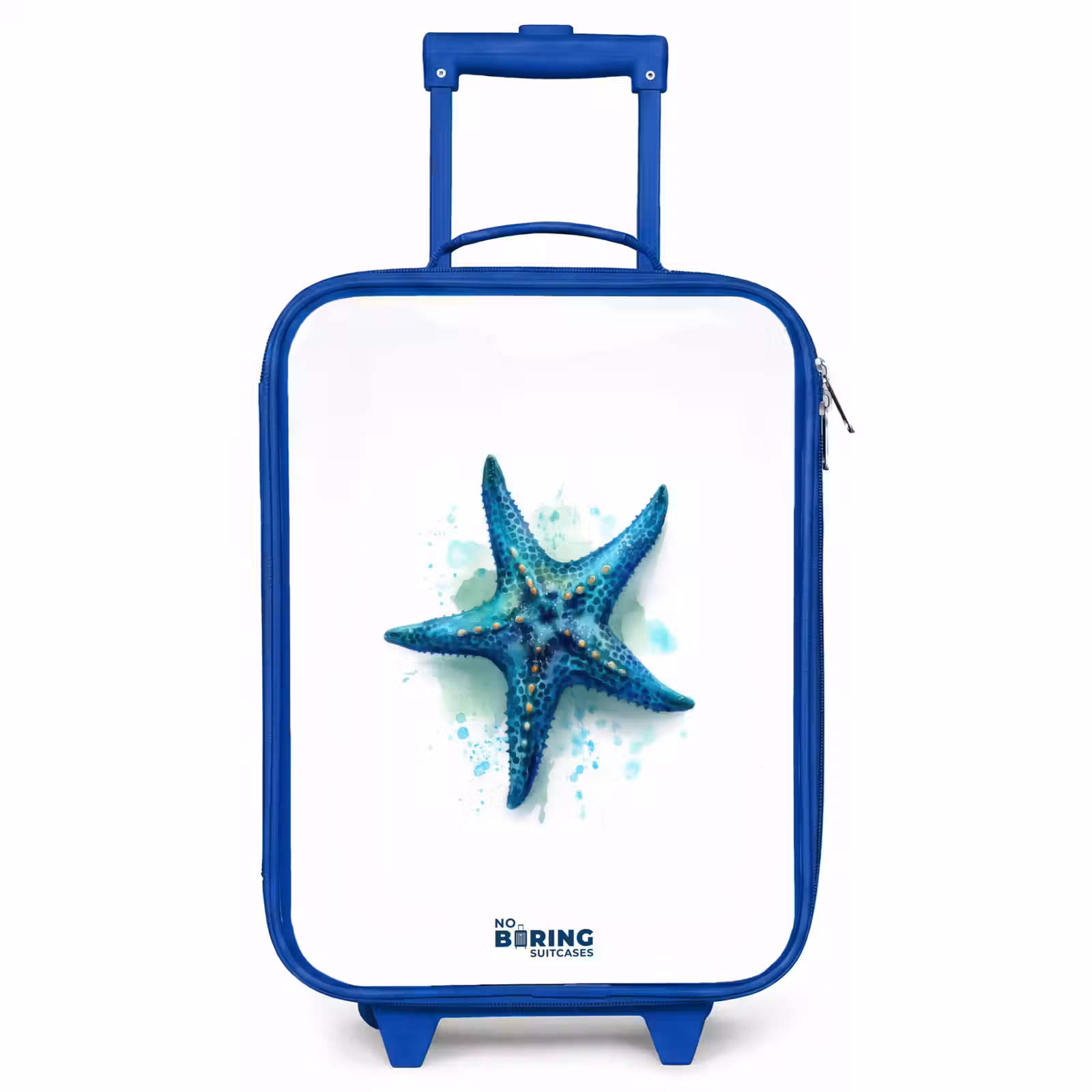 Children's suitcase - Blue - Blue Starfish on White Background — 1