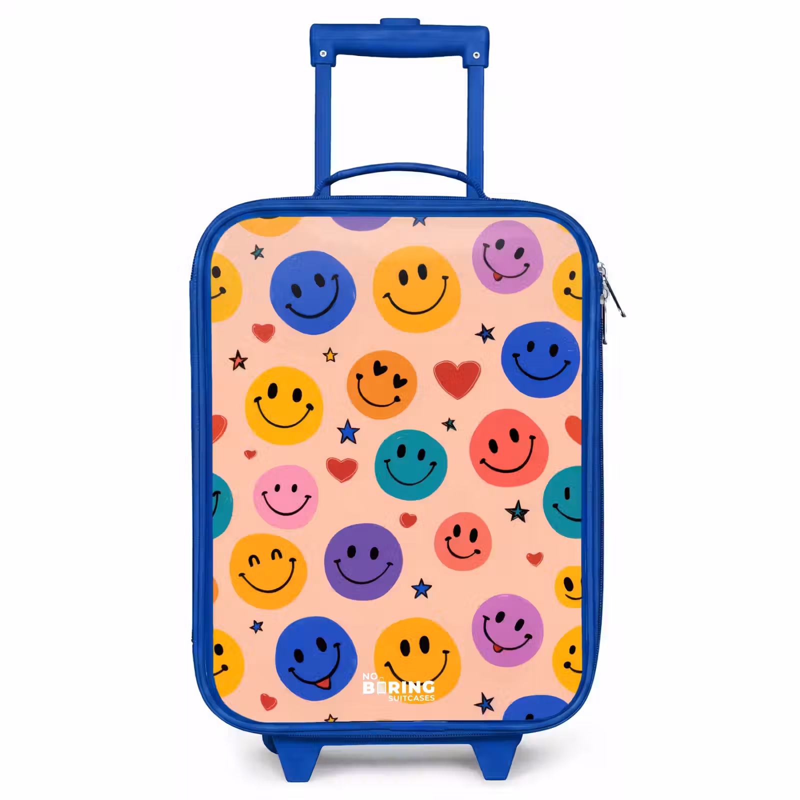 Children's suitcase - Blue - Cheerful Smiley Pattern — 1