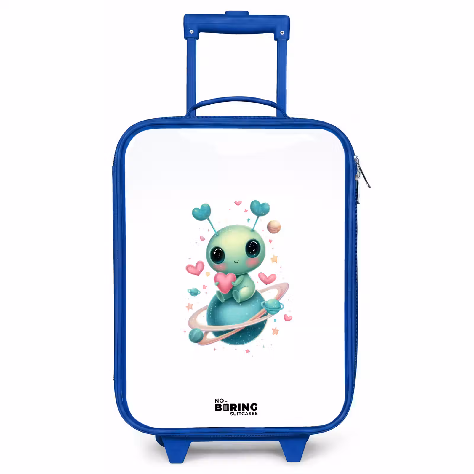 Children's suitcase - Blue - Sweet alien creature with heart — 1