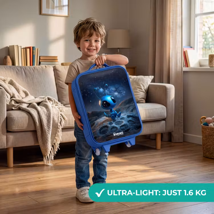 Children's suitcase - Blue - Blue alien creature under starry sky — 3