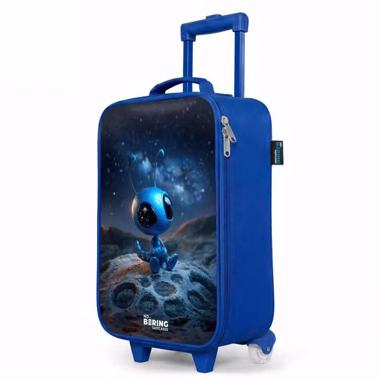 Children's suitcase - Blue - Blue alien creature under starry sky — 5