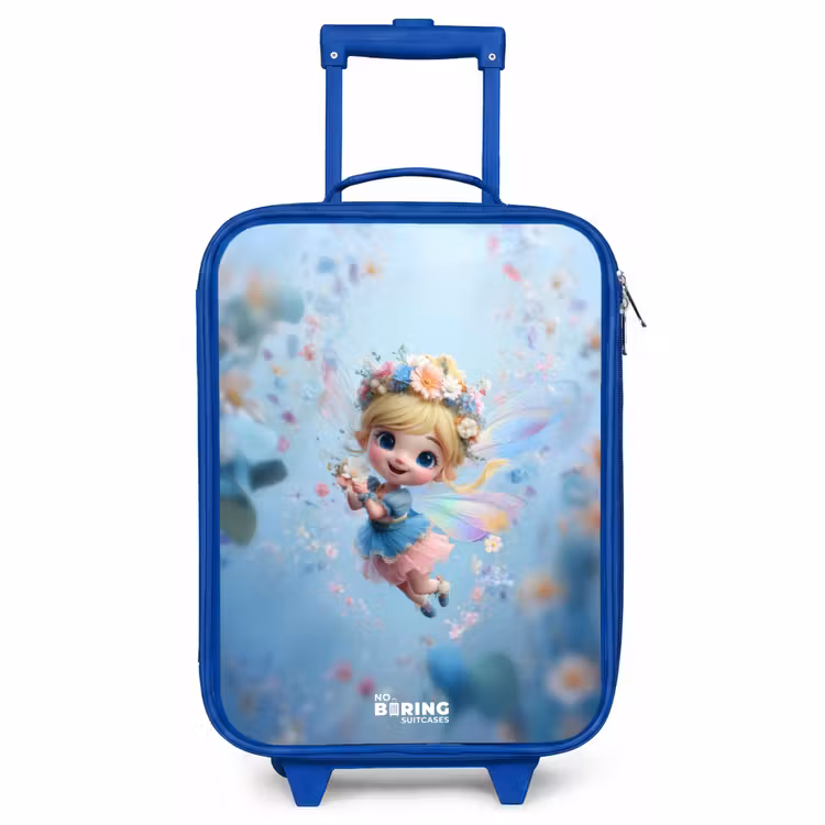 Children's suitcase - Blue - Butterfly Fairy in Flower Air — 1